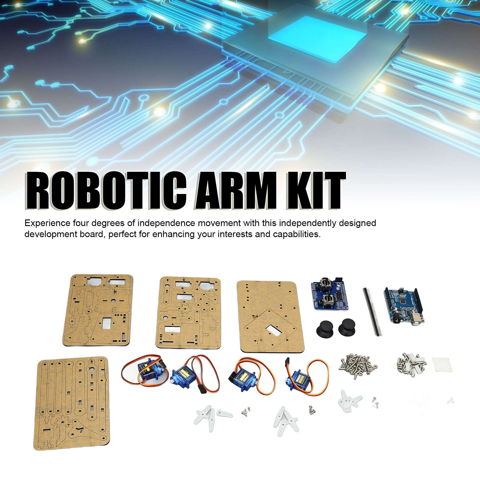 Programmable Acrylic Robot Mechanical Arm Claw Kit with Accuracy Steering Gear for Pi
Programmable Acrylic Robot Mechanical Arm Claw Kit with Accuracy Steering Gear for Pi
