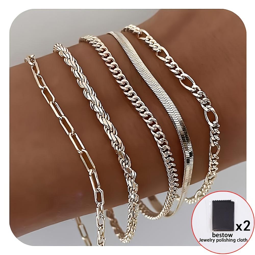 5pcs 18k Gold-plated Stainless Steel Bracelet Set for Women, an Elegant and Luxurious Jewelry Set for Women That Never Fades
5pcs 18k Gold-plated Stainless Steel Bracelet Set for Women, an Elegant and Luxurious Jewelry Set for Women That Never Fades