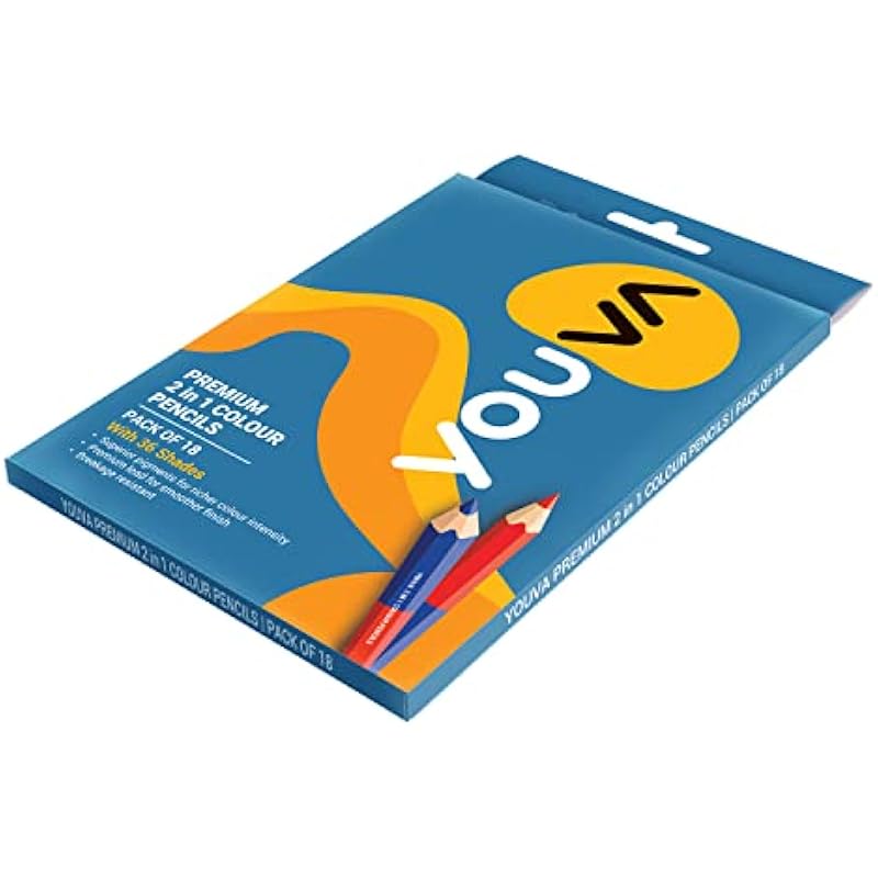 Navneet Youva | Premium 2 In 1 | Colour Pencil | Pack Of 18, Multi-Coloured, Multi 18 count (Pack of 1)
Navneet Youva | Premium 2 In 1 | Colour Pencil | Pack Of 18, Multi-Coloured, Multi 18 count (Pack of 1)