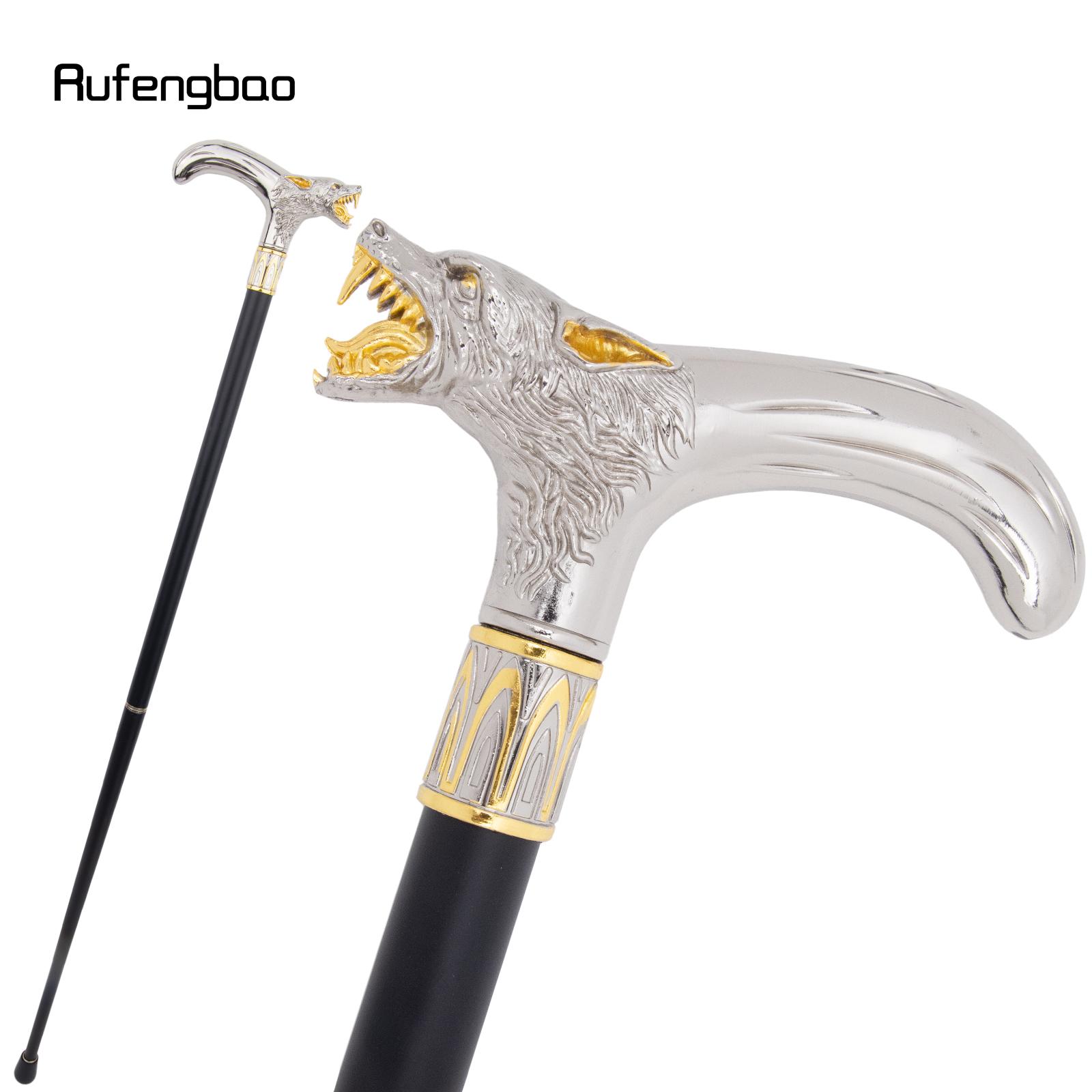 Golden White Wolf Head Biting Walking Cane Fashion Decorative Walking Stick Gentleman Elegant Cosplay Cane Knob Crosier 93cm
Golden White Wolf Head Biting Walking Cane Fashion Decorative Walking Stick Gentleman Elegant Cosplay Cane Knob Crosier 93cm