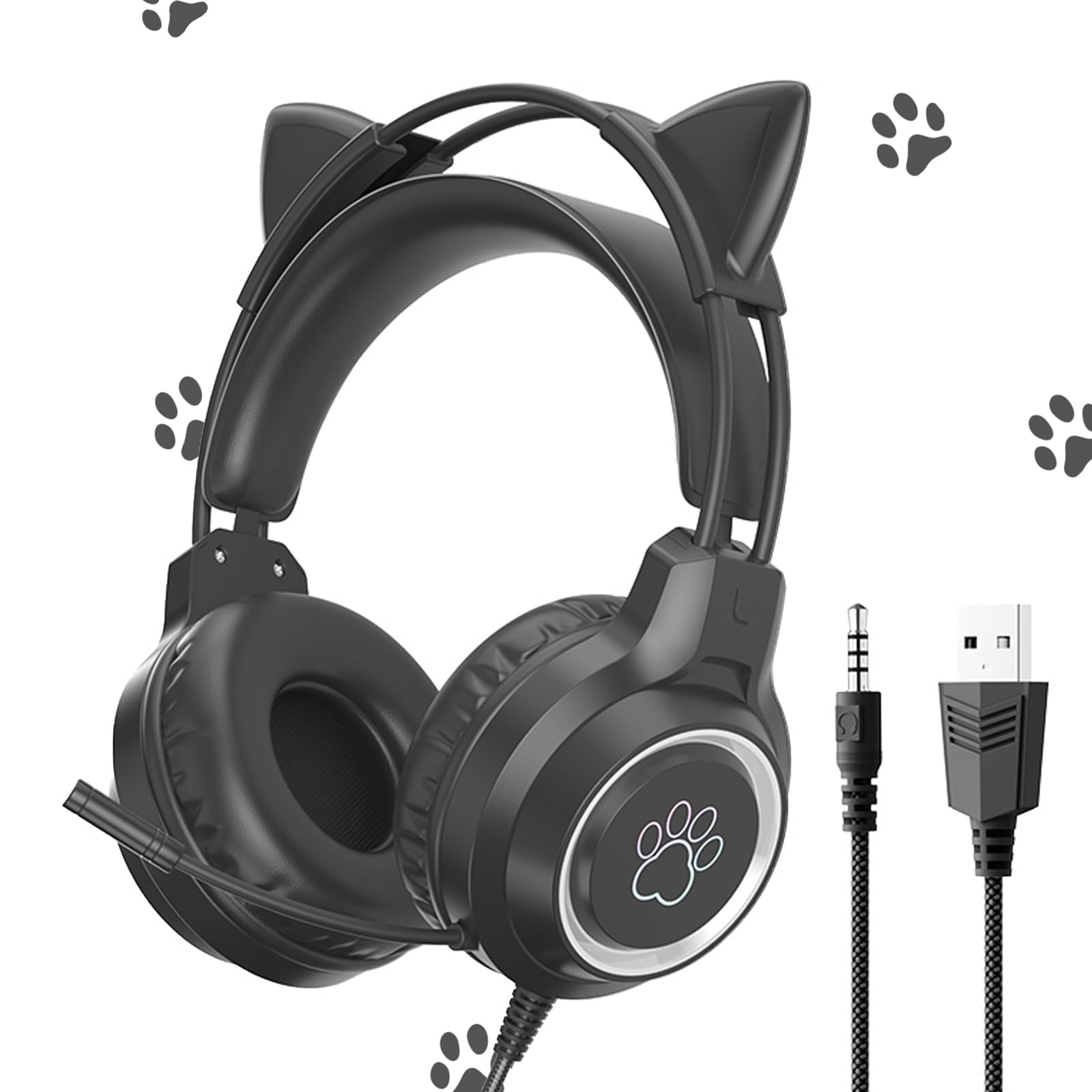 Проводные игровые наушники Cat Ear 40MM RGB USB с мягким защитным покрытием, хорошим звуком, регулируемые, совместимые с языками, подарок на день рождения, новый год с инструкцией на японском языке
Проводные игровые наушники Cat Ear 40MM RGB USB с мягким защитным покрытием, хорошим звуком, регулируемые, совместимые с языками, подарок на день рождения, новый год с инструкцией на японском языке