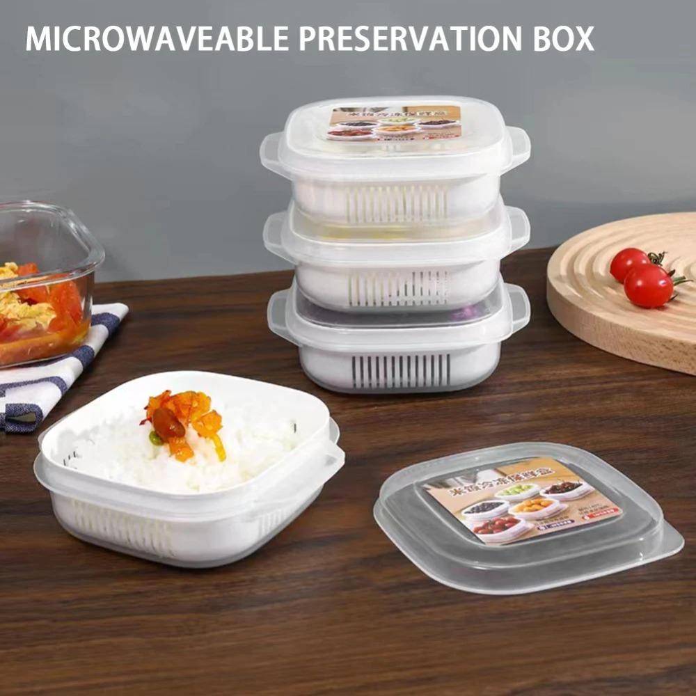 Double Layer Rices Freshing Box Fresh-keeping Fruit Vegetable Organising Box Kitchen Accessories white 
Double Layer Rices Freshing Box Fresh-keeping Fruit Vegetable Organising Box Kitchen Accessories white