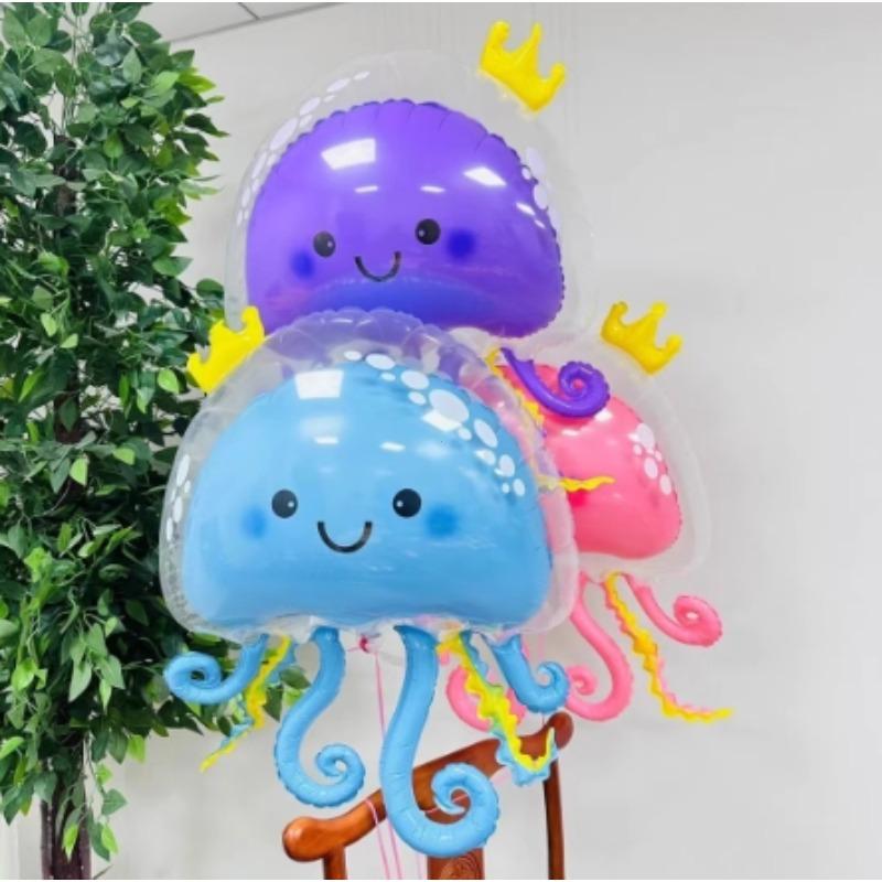 3D floating jellyfish balloons in 3 colors, blue/pink/purple aluminum film balloons, suitable for birthday parties, festival parties, etc
3D floating jellyfish balloons in 3 colors, blue/pink/purple aluminum film balloons, suitable for birthday parties, festival parties, etc