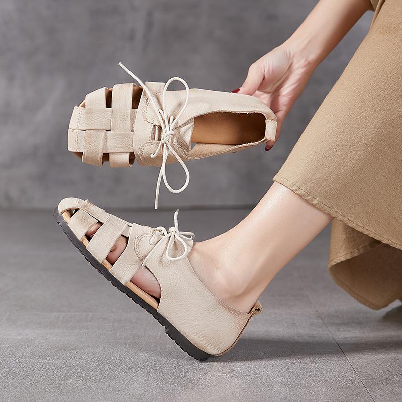 Top-grain Cowhide Woven Women s Sandals Flat Lace-up Summer Roman Shoes 35 темно-коричневого кольору
Top-grain Cowhide Woven Women s Sandals Flat Lace-up Summer Roman Shoes 35 темно-коричневого кольору