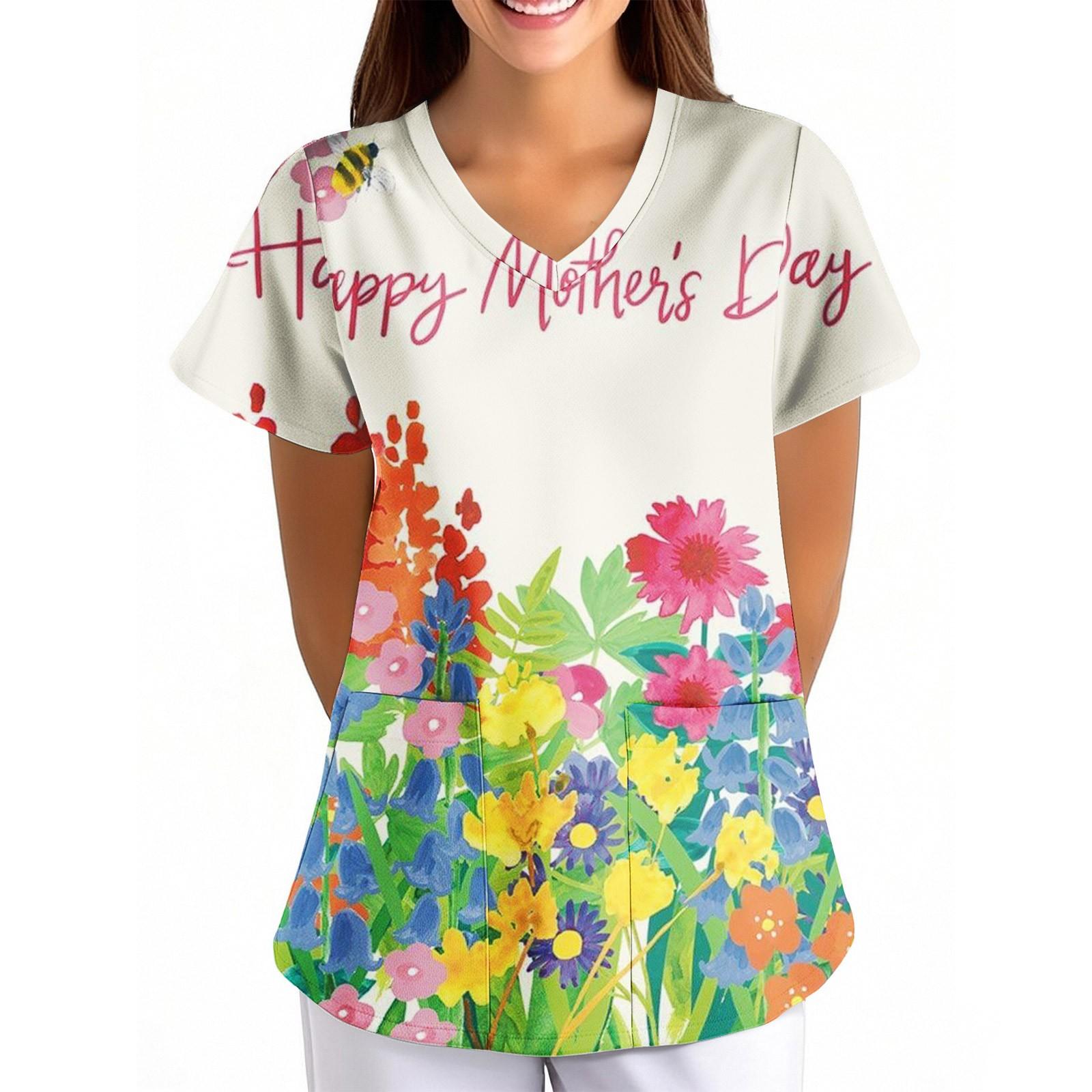 Жіноча уніформа до Дня матері з принтом і V-подібним вирізом з короткими рукавами XL
Жіноча уніформа до Дня матері з принтом і V-подібним вирізом з короткими рукавами XL