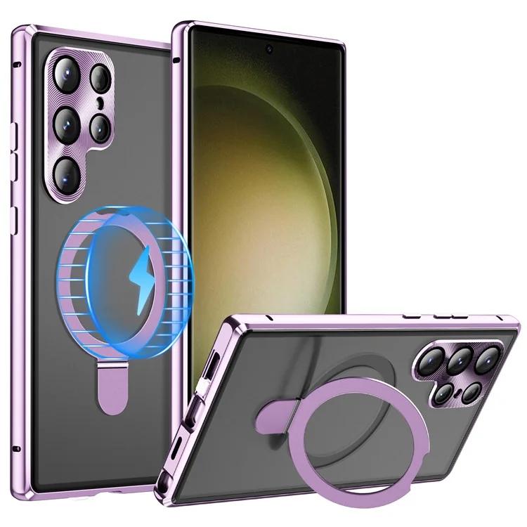 Для Samsung Galaxy S23 Ultra Magnetic Case Kickstand Matte PC Cover with Anti-Spy Tempered Glass Film - Purple
Для Samsung Galaxy S23 Ultra Magnetic Case Kickstand Matte PC Cover with Anti-Spy Tempered Glass Film - Purple