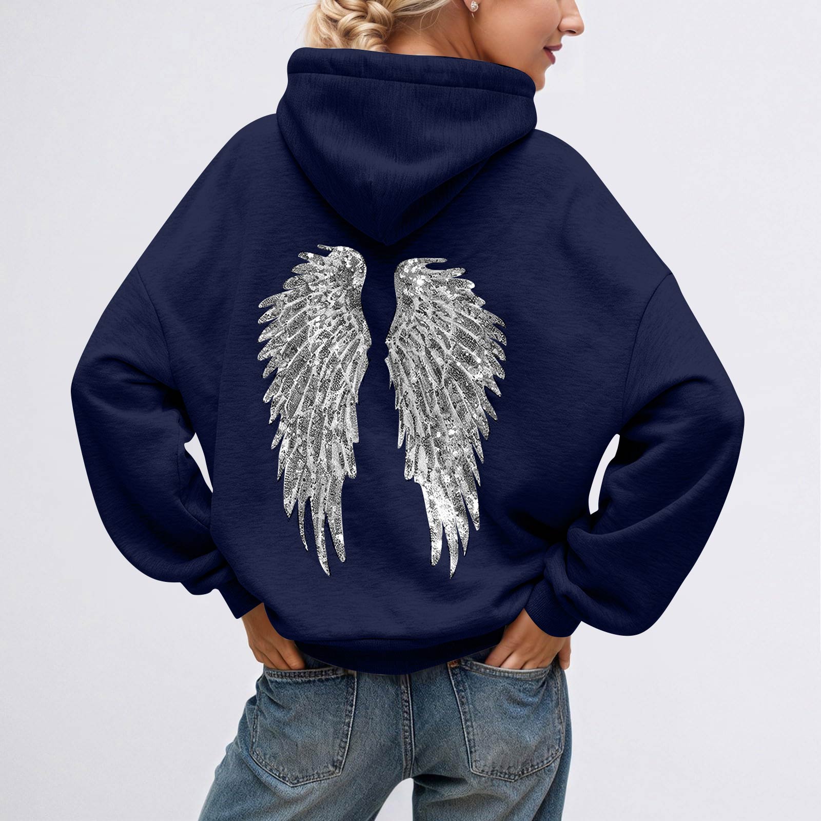 Жіночий повсякденний світшот з круглим вирізом і довгими рукавами, світшот з принтом S Темно-синій
Жіночий повсякденний світшот з круглим вирізом і довгими рукавами, світшот з принтом S Темно-синій