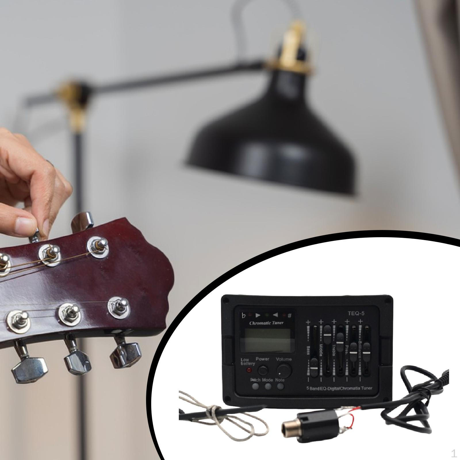 5-полосный предусилитель для акустической гитары, хроматический тюнер, пьезо-звукосниматель, регулятор громкости для No Tail Screw Cap
5-полосный предусилитель для акустической гитары, хроматический тюнер, пьезо-звукосниматель, регулятор громкости для No Tail Screw Cap