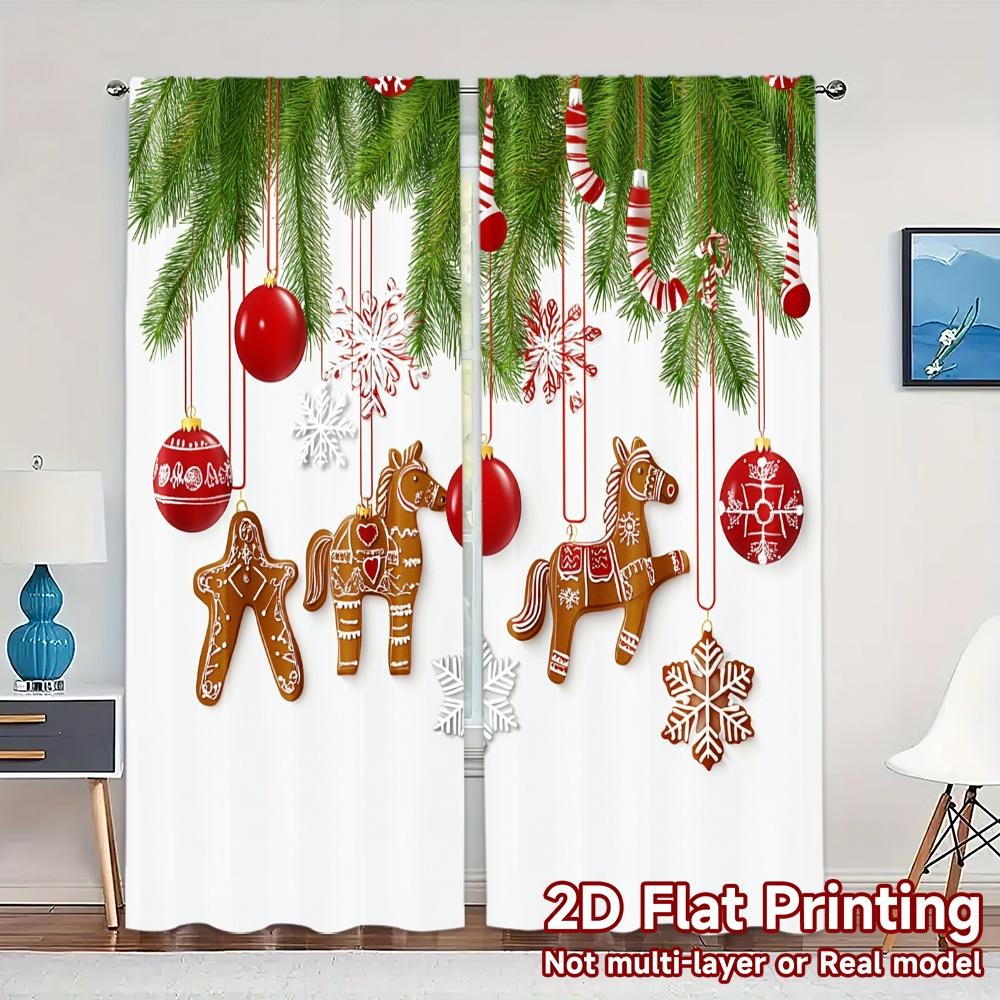 Set Of 2 Curtains Christmas Decorations Hanging Winter Holiday Chic Window Curtain Versatile Polyester Room Decor Made W100*H70(CM)-Hooks&2PCS
Set Of 2 Curtains Christmas Decorations Hanging Winter Holiday Chic Window Curtain Versatile Polyester Room Decor Made W100*H70(CM)-Hooks&2PCS