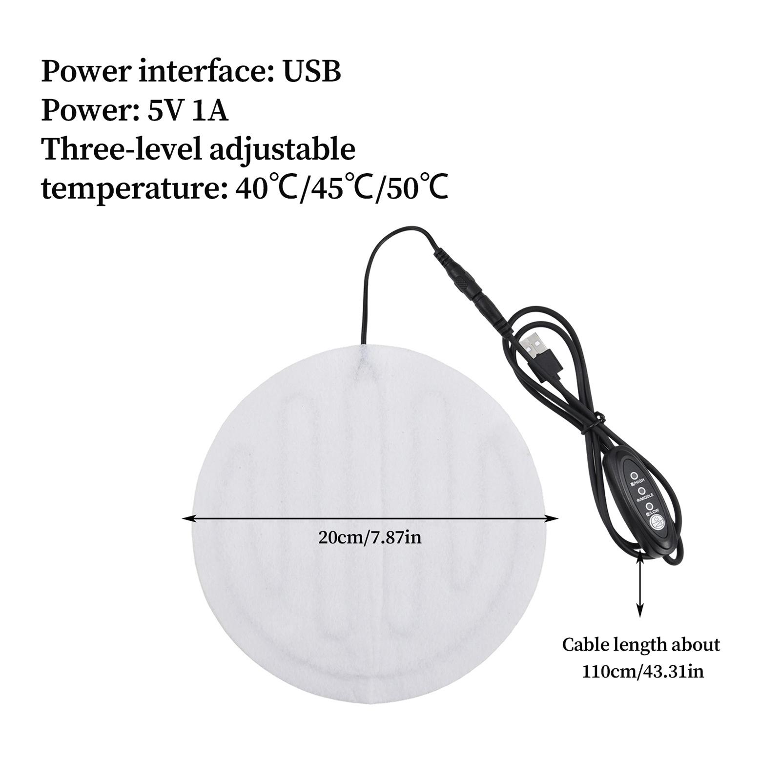 5V Electric Heating Pad 20cm Round Warmer 3 Modes Adjustable Temperature Heat Pad For Keeping Clothing & Pets Warm with USB Plug
5V Electric Heating Pad 20cm Round Warmer 3 Modes Adjustable Temperature Heat Pad For Keeping Clothing & Pets Warm with USB Plug