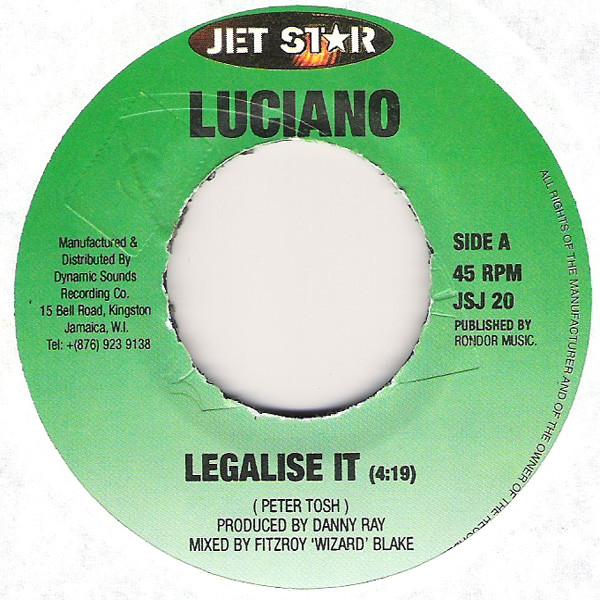 7inch Record LUCIANO / RASITES - Legalise It / High Grade JSJ20 Jet Star Record 2000 Jamaica Reggae, Ska & Dub Used
7inch Record LUCIANO / RASITES - Legalise It / High Grade JSJ20 Jet Star Record 2000 Jamaica Reggae, Ska & Dub Used
