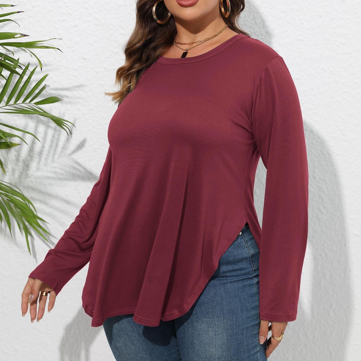Футболки великих розмірів з довгим рукавом Жіночі нерегулярні світшоти Однотонний весняний жіночий одяг Великі топи для повних жінок Пуловери з круглим вирізом 4XL червоний
Футболки великих розмірів з довгим рукавом Жіночі нерегулярні світшоти Однотонний весняний жіночий одяг Великі топи для повних жінок Пуловери з круглим вирізом 4XL червоний