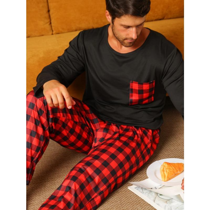 Комплект из двух предметов, мужская пижама, осенне-зимний комплект с длинными рукавами и клетчатыми брюками для сна L
Комплект из двух предметов, мужская пижама, осенне-зимний комплект с длинными рукавами и клетчатыми брюками для сна L