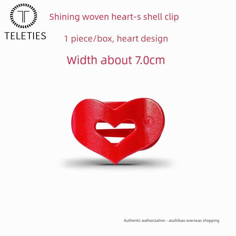 US Teleties Is Not Easy to Break Fashion Grip Shining Heart S Heart Shell Clip
US Teleties Is Not Easy to Break Fashion Grip Shining Heart S Heart Shell Clip