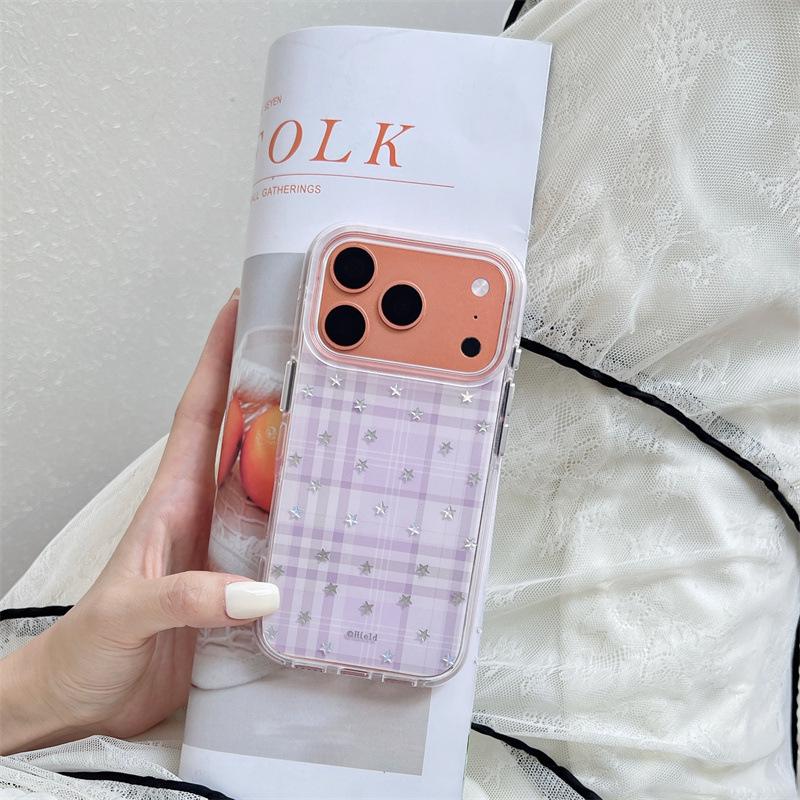Korean Style Light Purple Plaid & Gold Stars Phone Case for iPhone 17 Pro Max / 16 / 15 / 14 Apple 13
Korean Style Light Purple Plaid & Gold Stars Phone Case for iPhone 17 Pro Max / 16 / 15 / 14 Apple 13