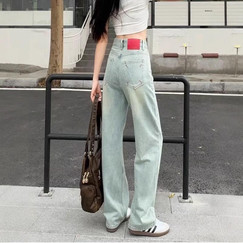 Women s Blue Embroidered High-Waisted Wide-Leg Jeans - Slim Fit, Floor-Length Pants S 
Women s Blue Embroidered High-Waisted Wide-Leg Jeans - Slim Fit, Floor-Length Pants S