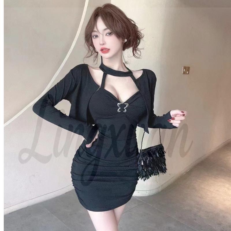 Women s Autumn Cardigan & Shawl Set with Sexy Halter Neck Bodycon Dress Large чорний
Women s Autumn Cardigan & Shawl Set with Sexy Halter Neck Bodycon Dress Large чорний