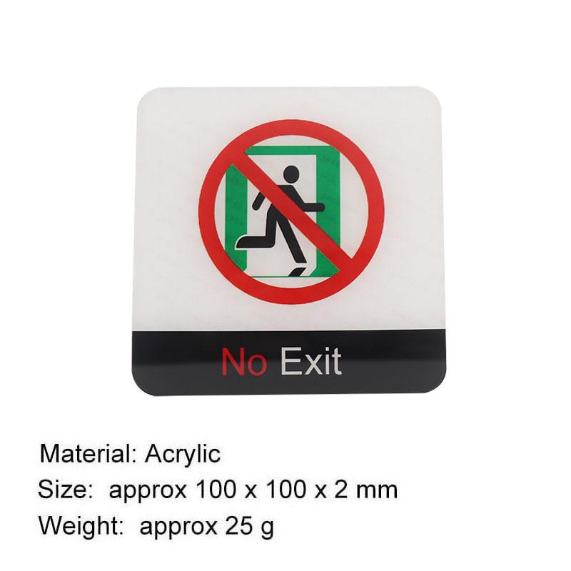 Acrylic Creative Signage No Exit Sign Wall Label Sticker Warning Badge for Unopened Areas Construction Areas Places With Potential Safety Hazards black
Acrylic Creative Signage No Exit Sign Wall Label Sticker Warning Badge for Unopened Areas Construction Areas Places With Potential Safety Hazards black