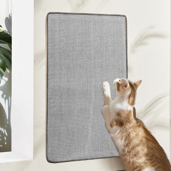 Коврик-когтеточка для кошек Yousheng Sisal, самоклеящаяся настенная напольная когтеточка для кошек, горизонтальная и вертикальная, для домашних кошек 30cm серый