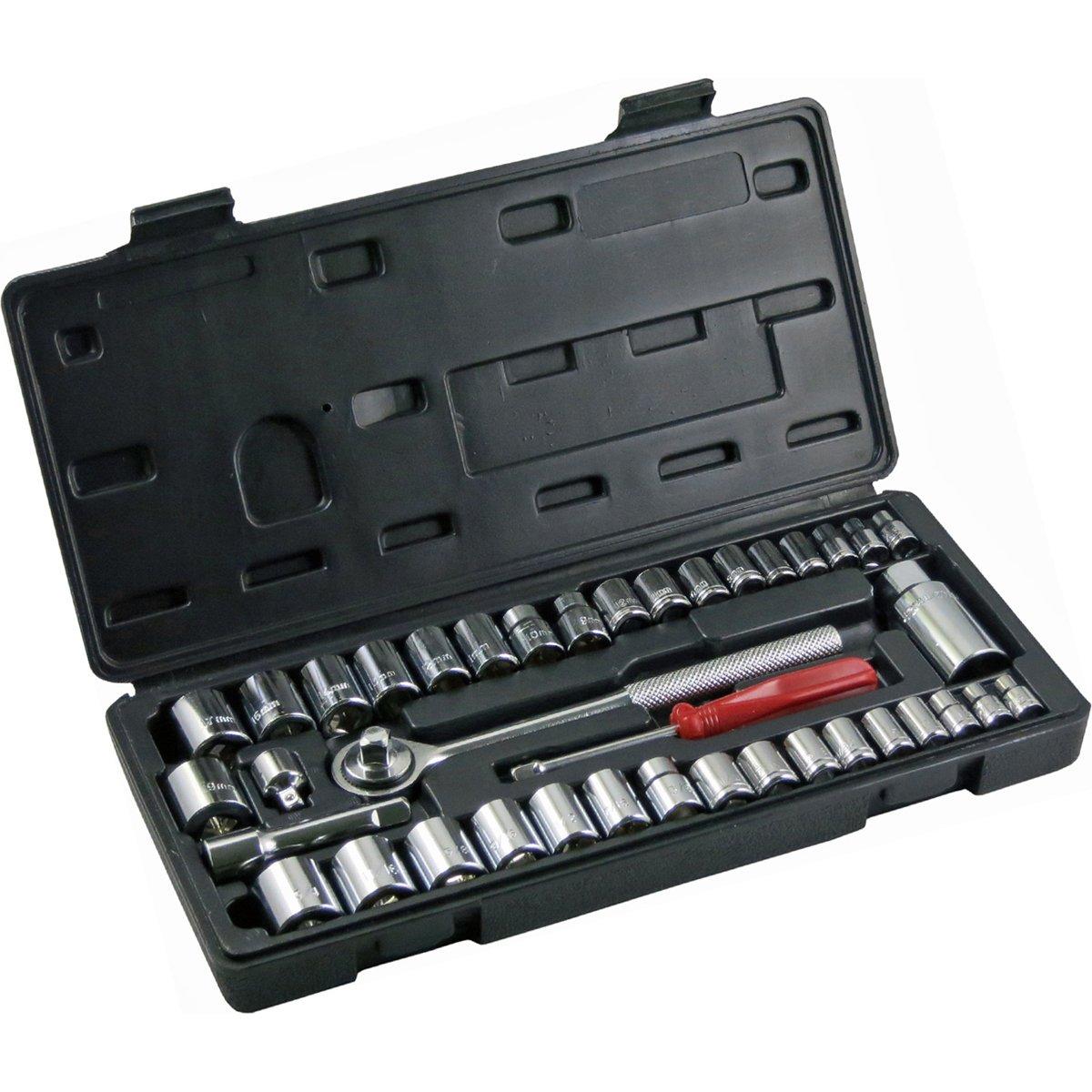 KENOH Socket Wrench Drive 40-Piece Set, 9.5mm/6.35mm
KENOH Socket Wrench Drive 40-Piece Set, 9.5mm/6.35mm