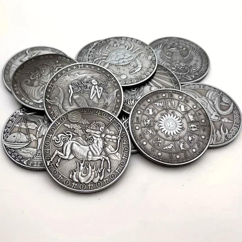 1pc, Commemorative Coin With Retro Color And 12 Constellations, Collect Commemorative Medals And Give Small Gifts To Friends
1pc, Commemorative Coin With Retro Color And 12 Constellations, Collect Commemorative Medals And Give Small Gifts To Friends