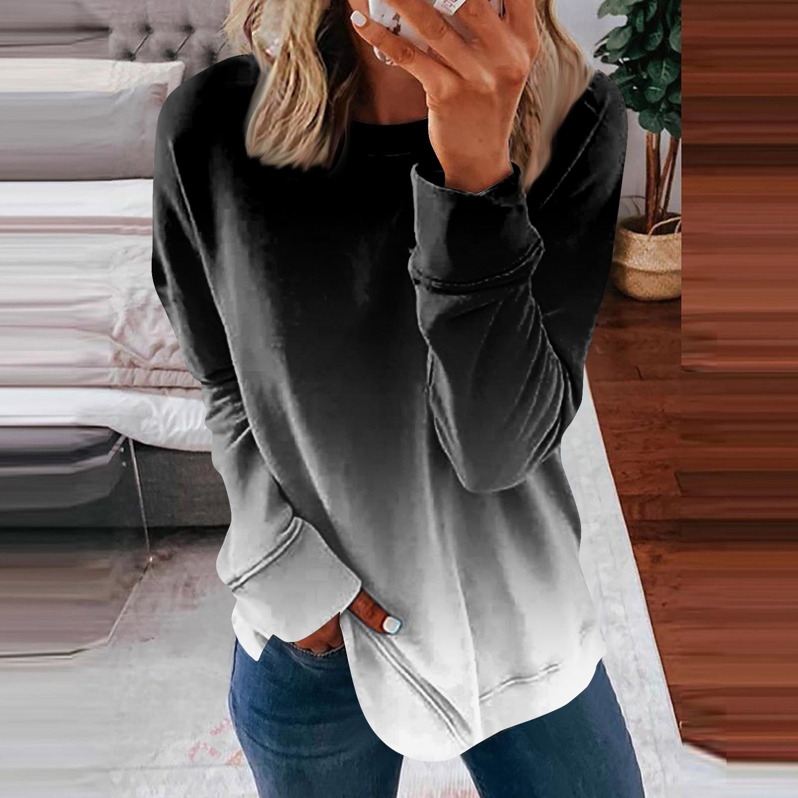 Women s Casual Fashion Floral Gradient Print Long Sleeve O-Neck Pullover Top Blouse XL чорний
Women s Casual Fashion Floral Gradient Print Long Sleeve O-Neck Pullover Top Blouse XL чорний