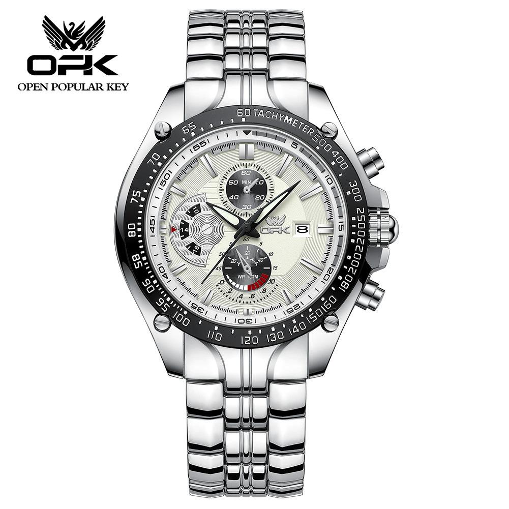 OPK Men‘s Chronograph Watches Fashion Trend Original Wristwatch for Man Waterproof Stainless Steel Luminous Date Display білий/срібний
OPK Men‘s Chronograph Watches Fashion Trend Original Wristwatch for Man Waterproof Stainless Steel Luminous Date Display білий/срібний