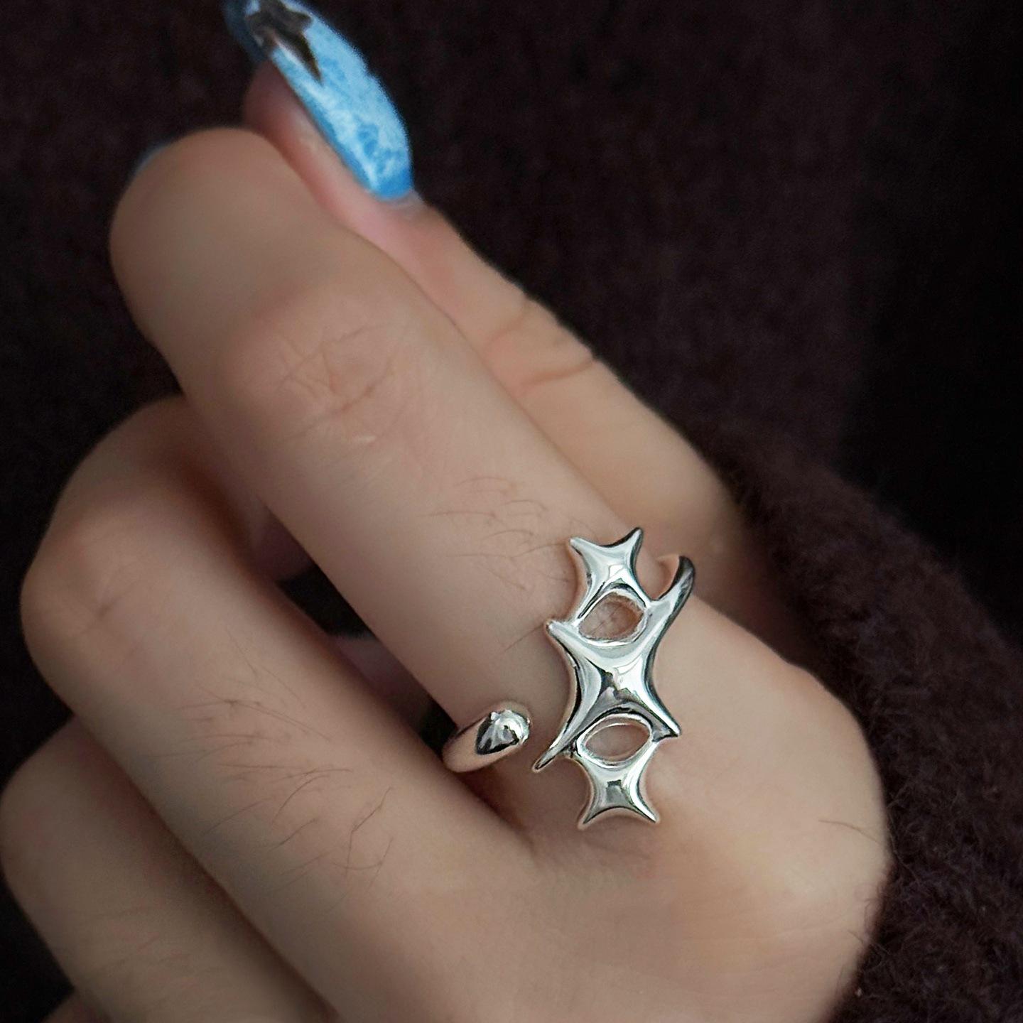 High-End Geometric Openwork Crescent Star Ring - Minimalist, Stackable, Trendy Women s Index Finger Jewelry Adjustable Open
High-End Geometric Openwork Crescent Star Ring - Minimalist, Stackable, Trendy Women s Index Finger Jewelry Adjustable Open