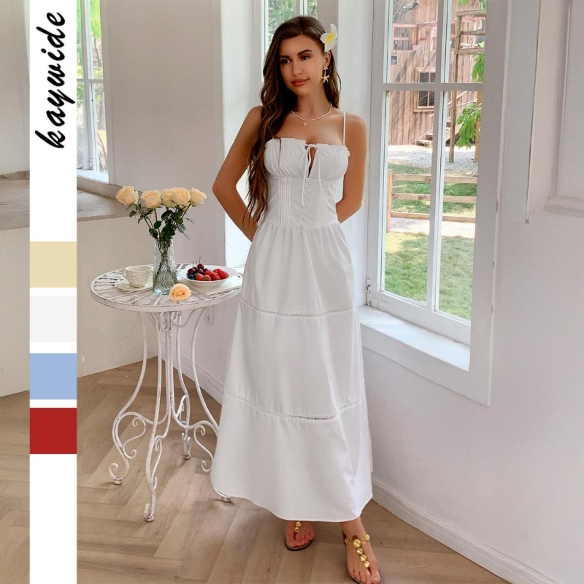 French Elegant Style Suspenders Waist Long Dresses Dresses Women s Spring and Summer S білий
French Elegant Style Suspenders Waist Long Dresses Dresses Women s Spring and Summer S білий