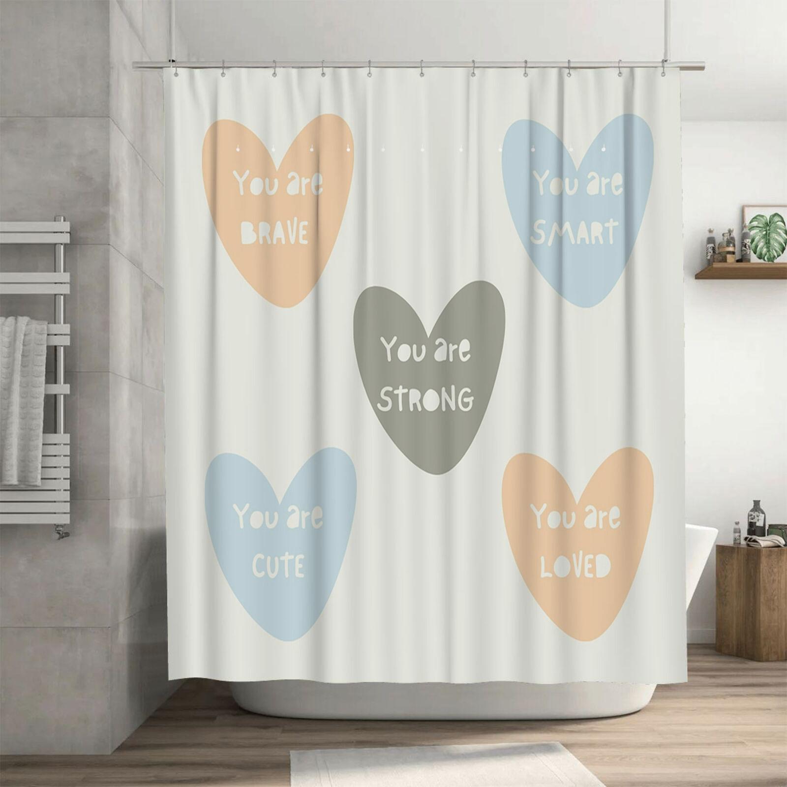 You Are Brave, Smart, Strong, Cute, and Loved Heart Design Waterproof Shower Curtain for Bathroom Decor, High-Quality Material 90X180cm(35x70in)
You Are Brave, Smart, Strong, Cute, and Loved Heart Design Waterproof Shower Curtain for Bathroom Decor, High-Quality Material 90X180cm(35x70in)