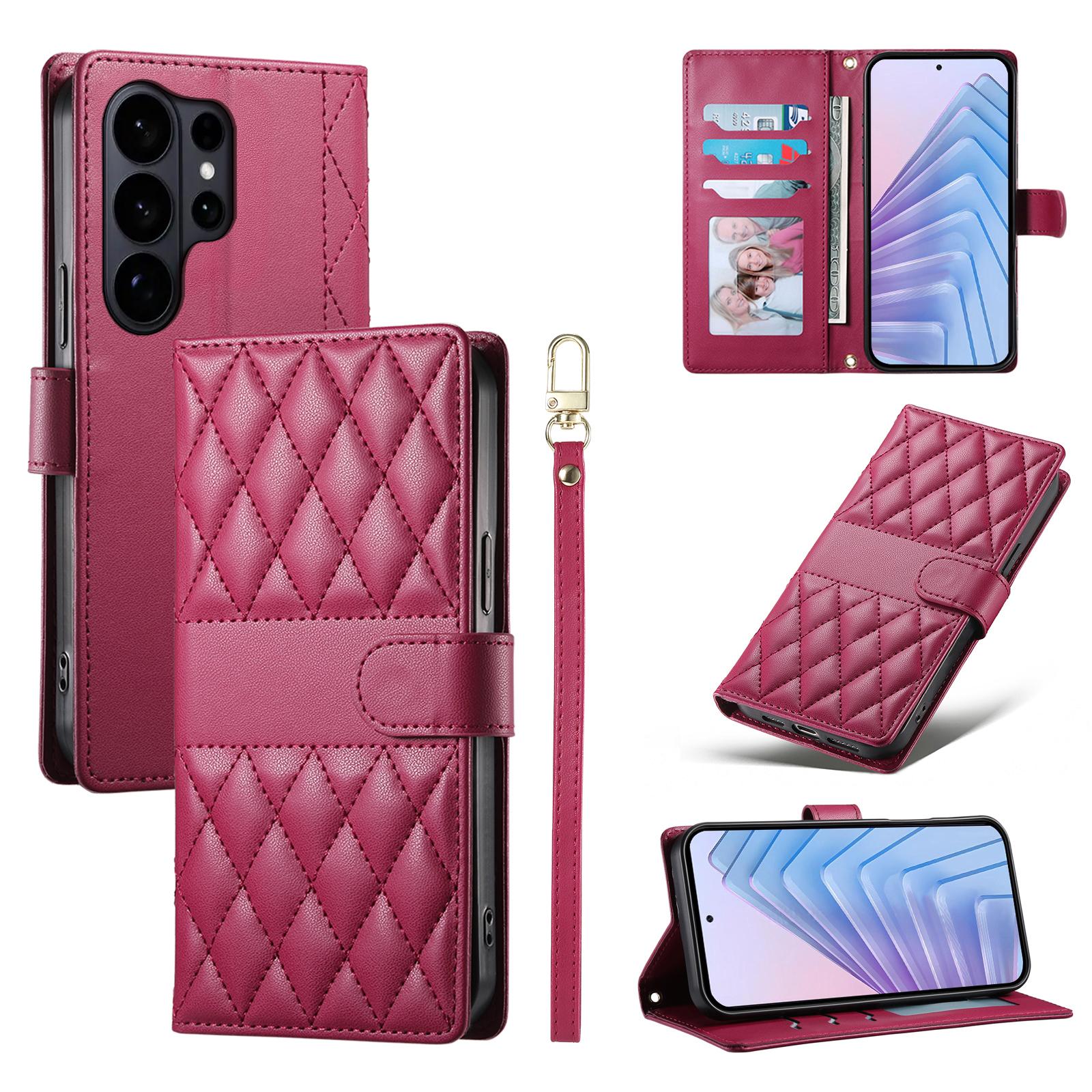 For Samsung Galaxy S26 Ultra Wallet Case Rhombus Stitching Stand Leather Phone Cover with Long/Short Strap
For Samsung Galaxy S26 Ultra Wallet Case Rhombus Stitching Stand Leather Phone Cover with Long/Short Strap