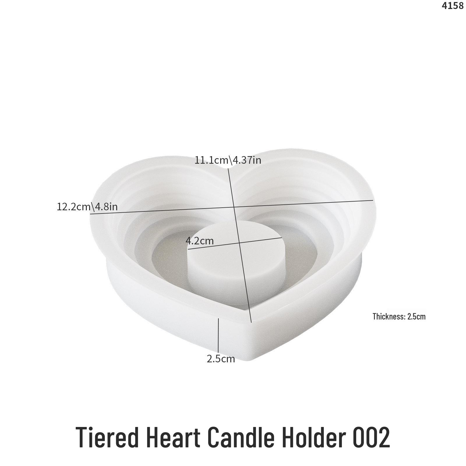 Heart-Shaped Terraced Candle Holder Silicone Mold
Heart-Shaped Terraced Candle Holder Silicone Mold
