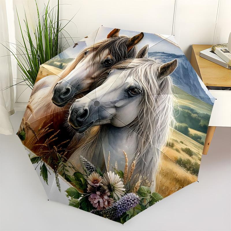 Horses, Landscape Automatic Folding Umbrella Compact 8 rib Design, Unique Style, Suitable for Everyday Outdoor Use, Perfect Gift for Friends
Horses, Landscape Automatic Folding Umbrella Compact 8 rib Design, Unique Style, Suitable for Everyday Outdoor Use, Perfect Gift for Friends