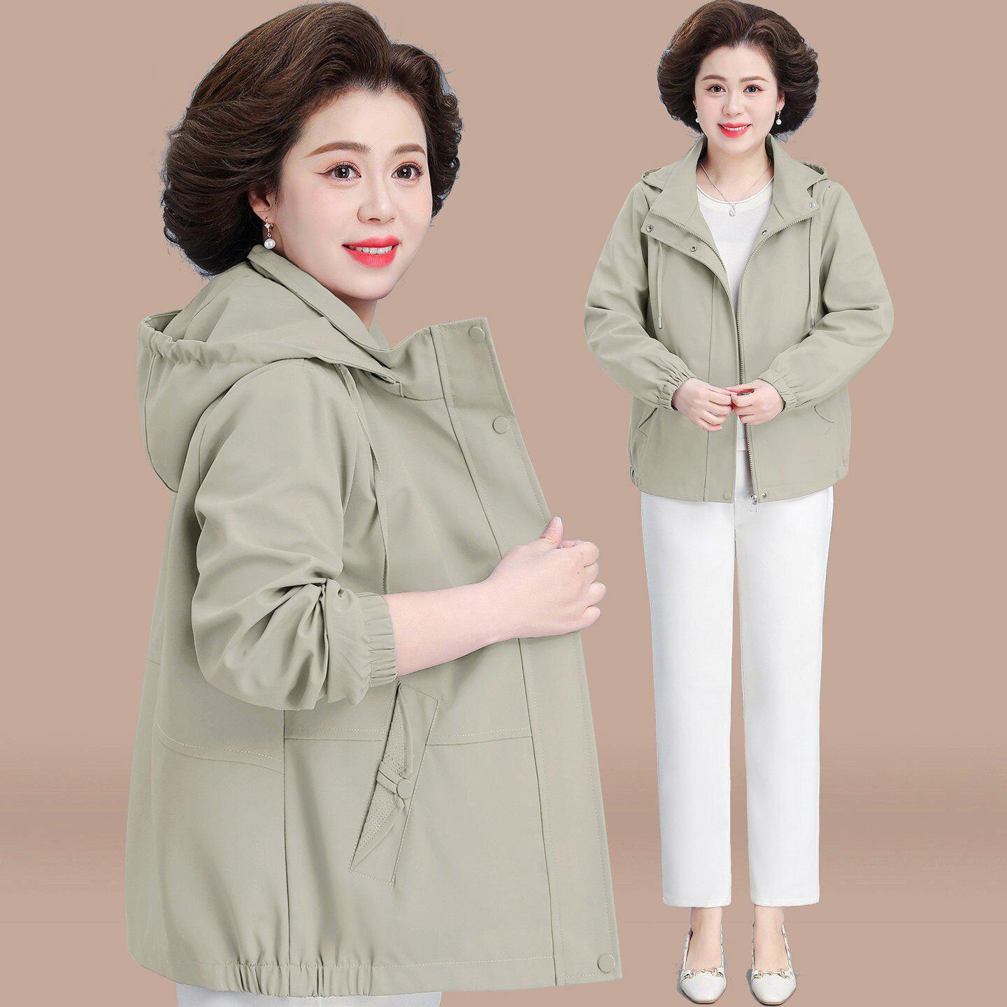 Chic Spring-Autumn Hooded Jacket for Petite Moms: New 2026 Style Short Windbreaker for Middle-Aged and Elderly Women 3XL (120-135 lbs) зеленого кольору хакі
Chic Spring-Autumn Hooded Jacket for Petite Moms: New 2026 Style Short Windbreaker for Middle-Aged and Elderly Women 3XL (120-135 lbs) зеленого кольору хакі