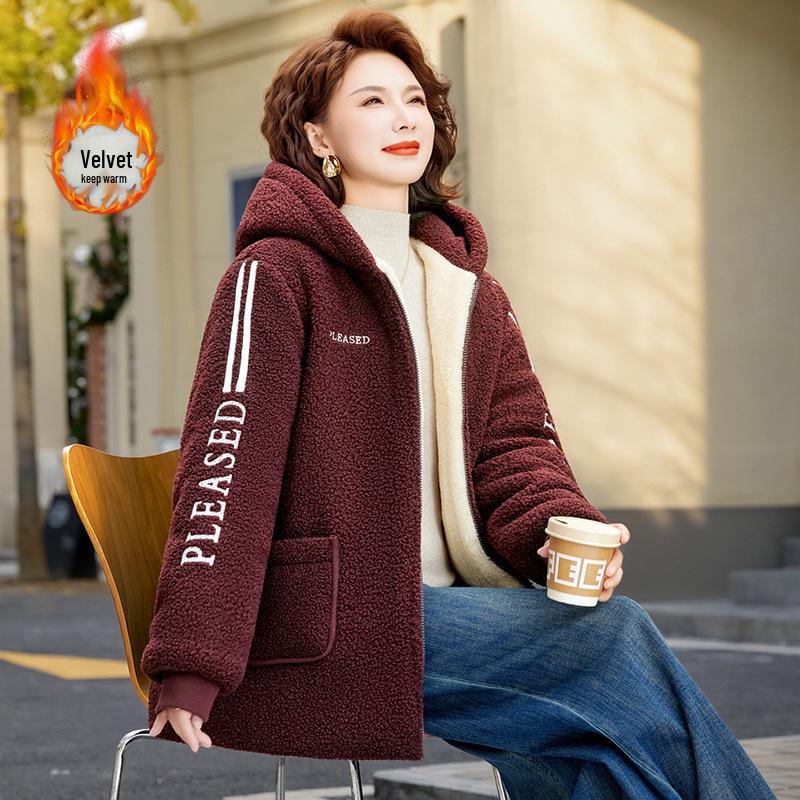 Middle-Aged & Elderly Women s Hooded Woolen Winter Coat - New Style Fleece Warm Top XL (Up to 105 Jin)
Middle-Aged & Elderly Women s Hooded Woolen Winter Coat - New Style Fleece Warm Top XL (Up to 105 Jin)