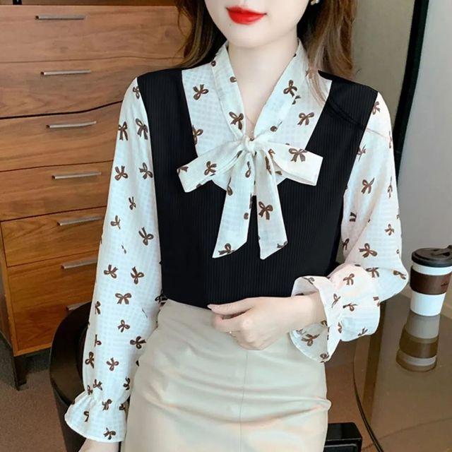 Шифоновая рубашка в горошек с бантом и v-образным вырезом, женская осень-зима, уменьшающая возраст, милый вязаный топ из двух предметов, S-3XL 2XL чёрный
Шифоновая рубашка в горошек с бантом и v-образным вырезом, женская осень-зима, уменьшающая возраст, милый вязаный топ из двух предметов, S-3XL 2XL чёрный