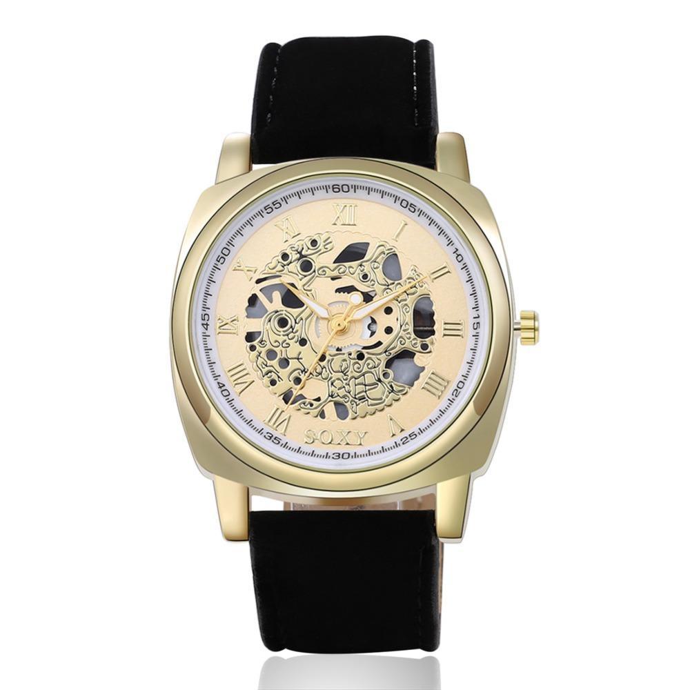 Fashion Casual Mens Watches SOXY Luxury Brand Leather Quartz Watch Men Gold Case Wristwatch
Fashion Casual Mens Watches SOXY Luxury Brand Leather Quartz Watch Men Gold Case Wristwatch