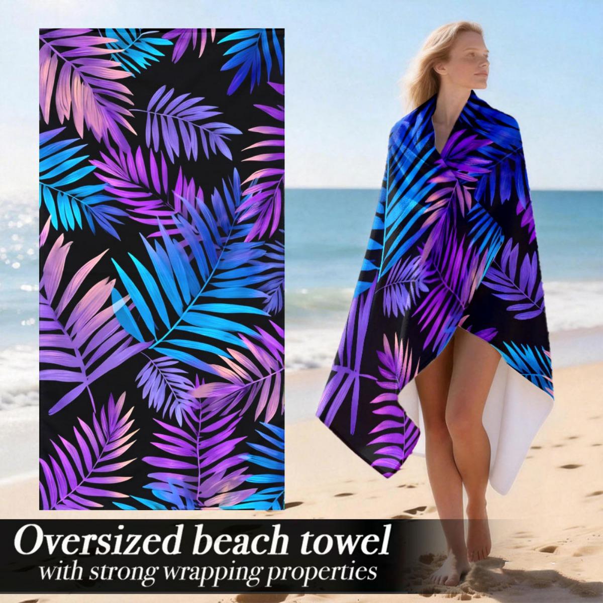 Neon Palm Leaves Oversized Beach Towel – Purple & Blue Tropical Design, Soft Lightweight, Perfect for Yoga & Beach Use W30*H60(CM)
Neon Palm Leaves Oversized Beach Towel – Purple & Blue Tropical Design, Soft Lightweight, Perfect for Yoga & Beach Use W30*H60(CM)