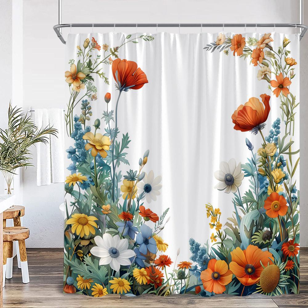 Watercolor Floral Shower Curtain Colorful Flower Blossom Butterfly Plants Bathroom Decoration Modern Bathtub Curtain With Hooksw W60H190(CM)-1 Pcs
Watercolor Floral Shower Curtain Colorful Flower Blossom Butterfly Plants Bathroom Decoration Modern Bathtub Curtain With Hooksw W60H190(CM)-1 Pcs