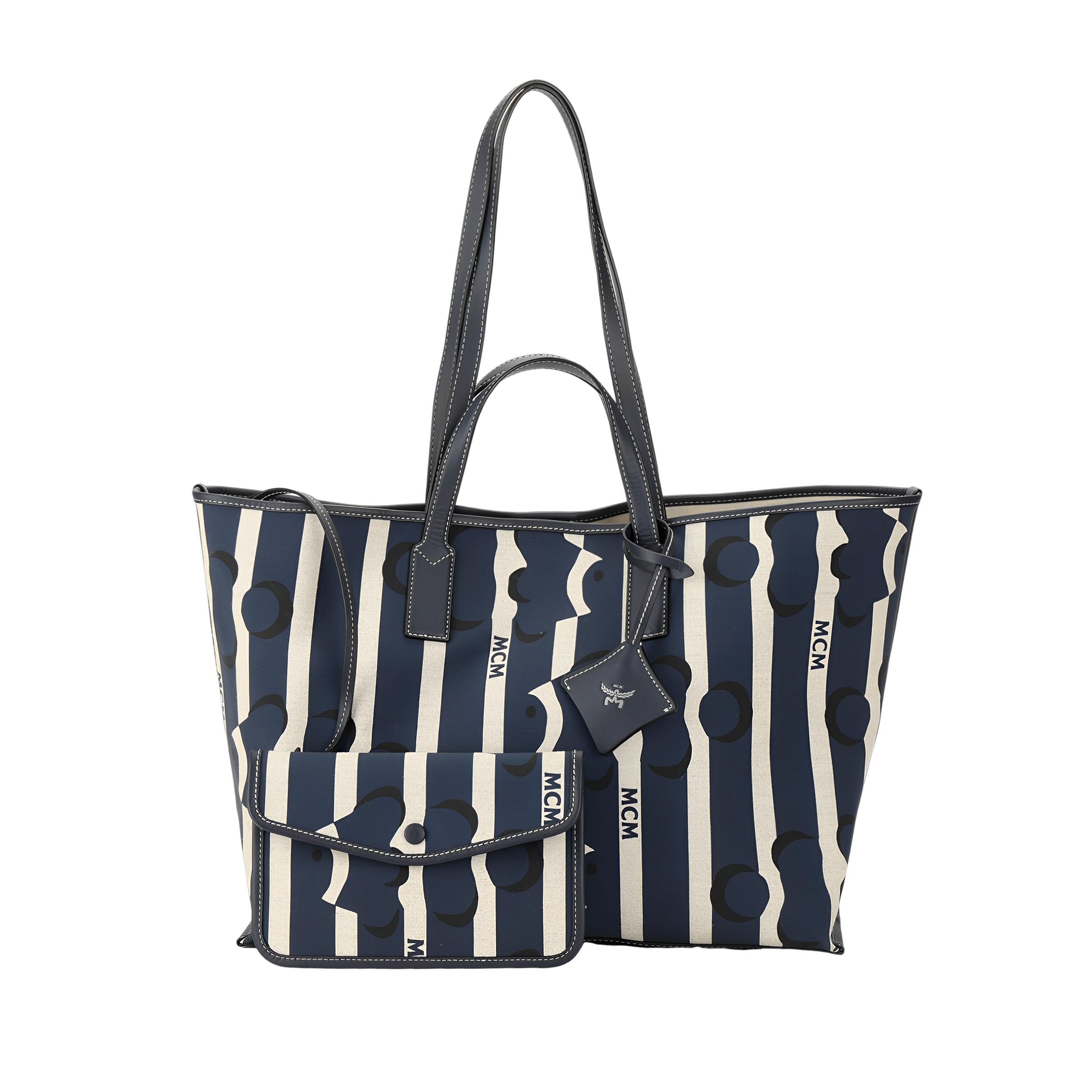 MCM Striped Canvas Tote Bag with Detachable Pouch & Logo Charm for Daily & Travel Use Basic Set (Bag+Dust Bag)
MCM Striped Canvas Tote Bag with Detachable Pouch & Logo Charm for Daily & Travel Use Basic Set (Bag+Dust Bag)