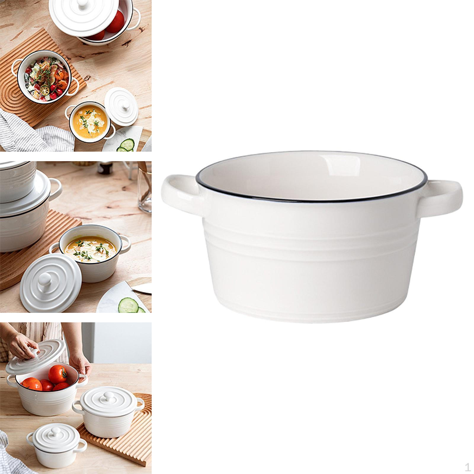 Завтрак Чаша Каша Двойная Ручка Кухонная Утварь Фарфоровый Суп Десерт для Пасты Small Without lid