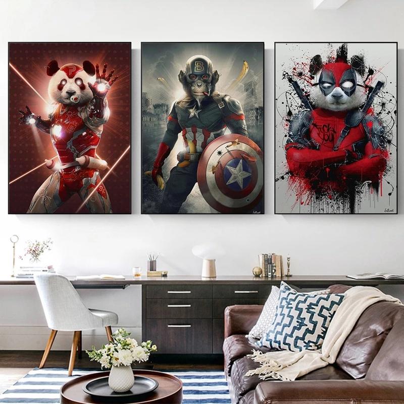 Interesting Animal Hero Graffiti Art Posters and Prints on the Wall with Monkey and Panda Pictures for Children 
Interesting Animal Hero Graffiti Art Posters and Prints on the Wall with Monkey and Panda Pictures for Children