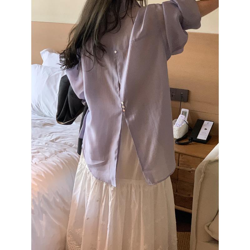 Солнцезащитная рубашка Tencel, женская, весна-лето, новая свободная и универсальная рубашка с разрезом на спине F светло-фиолетовый
Солнцезащитная рубашка Tencel, женская, весна-лето, новая свободная и универсальная рубашка с разрезом на спине F светло-фиолетовый