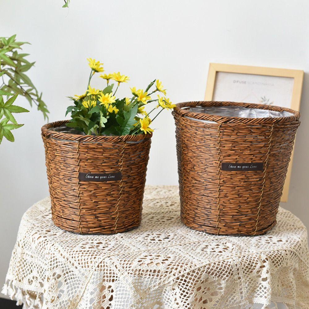 Yellow Woven Planter Basket Handmade Laundry Clthoes Baskets Garden Decorative S-Drum Belly
Yellow Woven Planter Basket Handmade Laundry Clthoes Baskets Garden Decorative S-Drum Belly