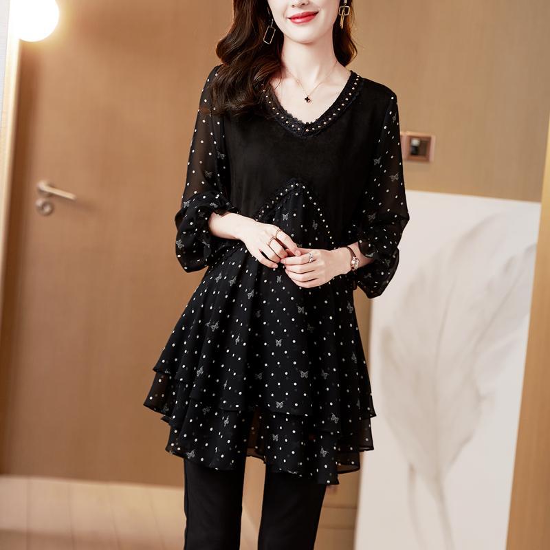 Рубашка из шифона в горошек, женская весенняя повседневная блузка с длинным рукавом, свободные футболки с цветочным принтом XXXL чёрный
Рубашка из шифона в горошек, женская весенняя повседневная блузка с длинным рукавом, свободные футболки с цветочным принтом XXXL чёрный