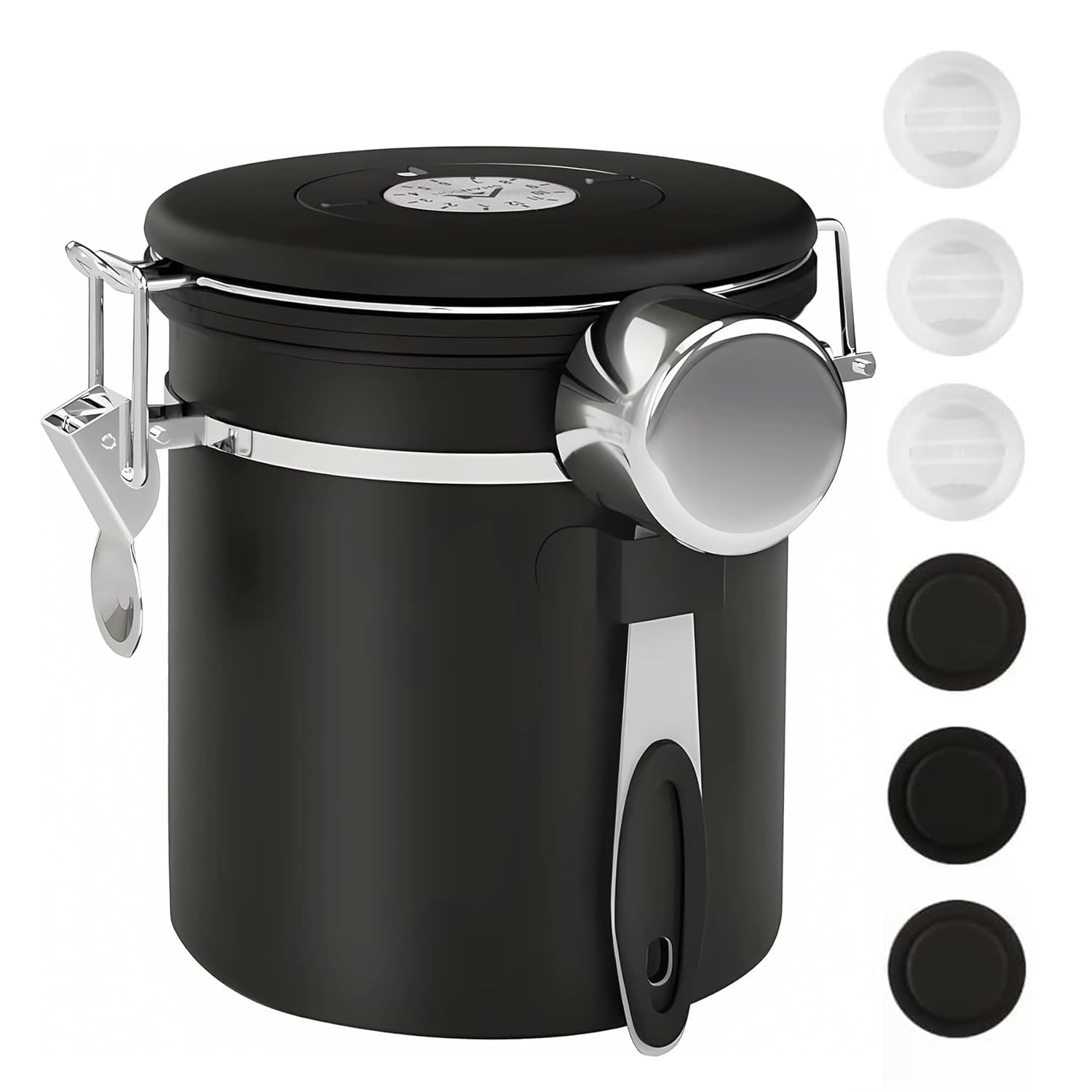 ShanSon Coffee Airtight Stainless Coffee Bean Oxidation Light Date Exhaust Food Storage Container for Tea Coffee Black Canister, Container, Steel,
ShanSon Coffee Airtight Stainless Coffee Bean Oxidation Light Date Exhaust Food Storage Container for Tea Coffee Black Canister, Container, Steel,