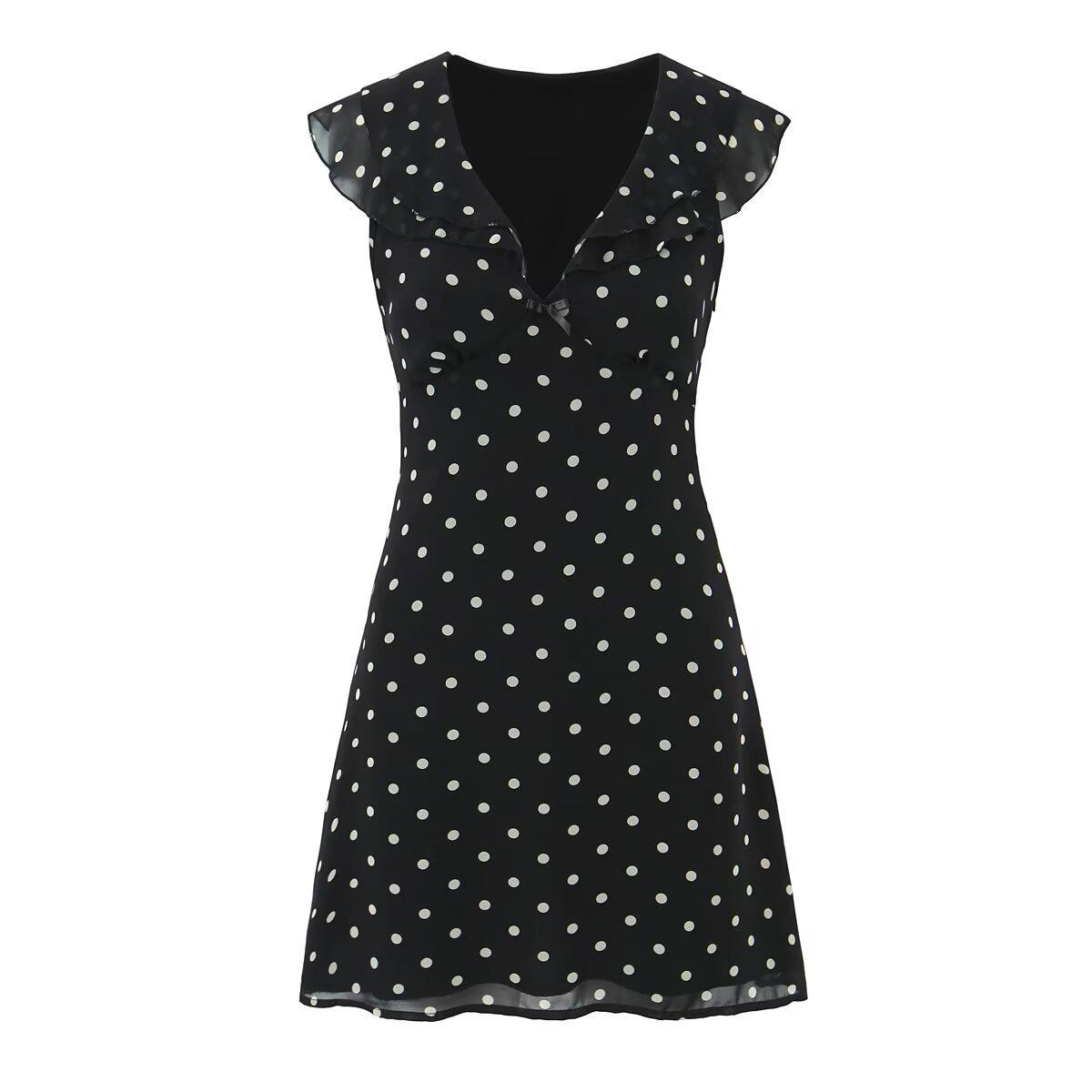 European Style Polka Dot Ruffle Dress for Women - Autumn 2025 Small чорний
European Style Polka Dot Ruffle Dress for Women - Autumn 2025 Small чорний