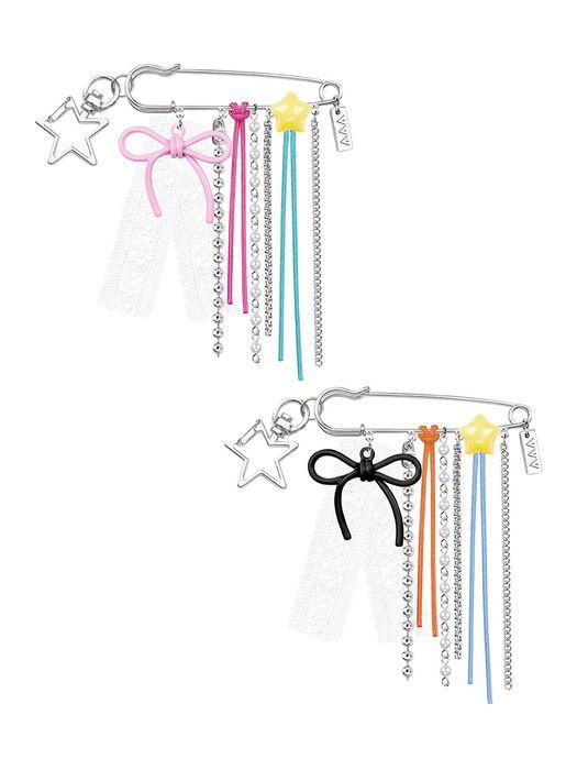 VVV Lace Ribbon Star Safety Pin Keyring BLACK
VVV Lace Ribbon Star Safety Pin Keyring BLACK