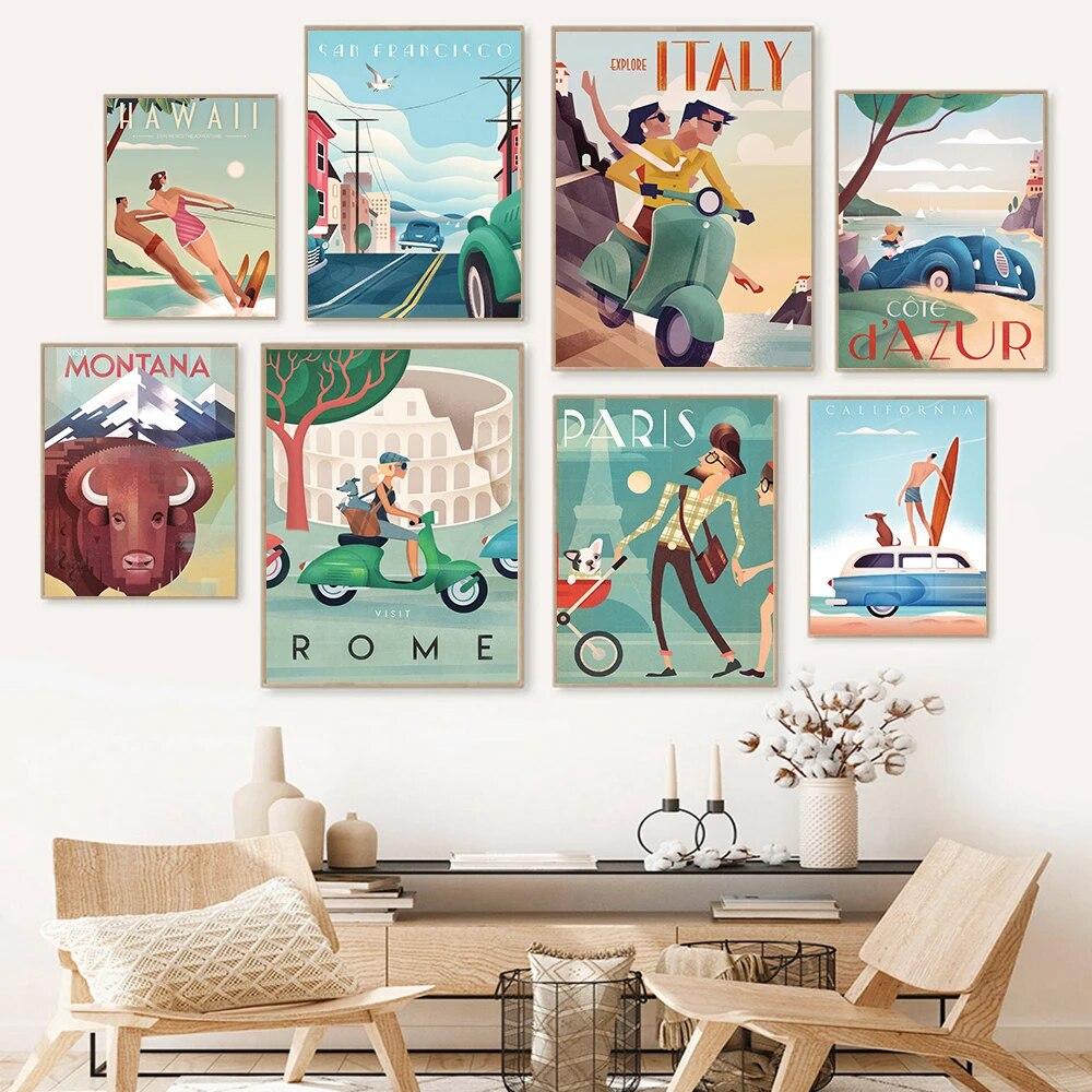 Print Italy Rome Hawaii Canvas Painting Wall Art for Living Room Home Decor and Vintage World Famous Attractions City Poster
Print Italy Rome Hawaii Canvas Painting Wall Art for Living Room Home Decor and Vintage World Famous Attractions City Poster