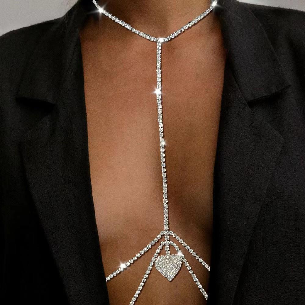 2024 Sexy Rhinestone Heart Body Chain for Women - Elegant Chest & Waist Jewelry for Summer Beach Bikinis
2024 Sexy Rhinestone Heart Body Chain for Women - Elegant Chest & Waist Jewelry for Summer Beach Bikinis